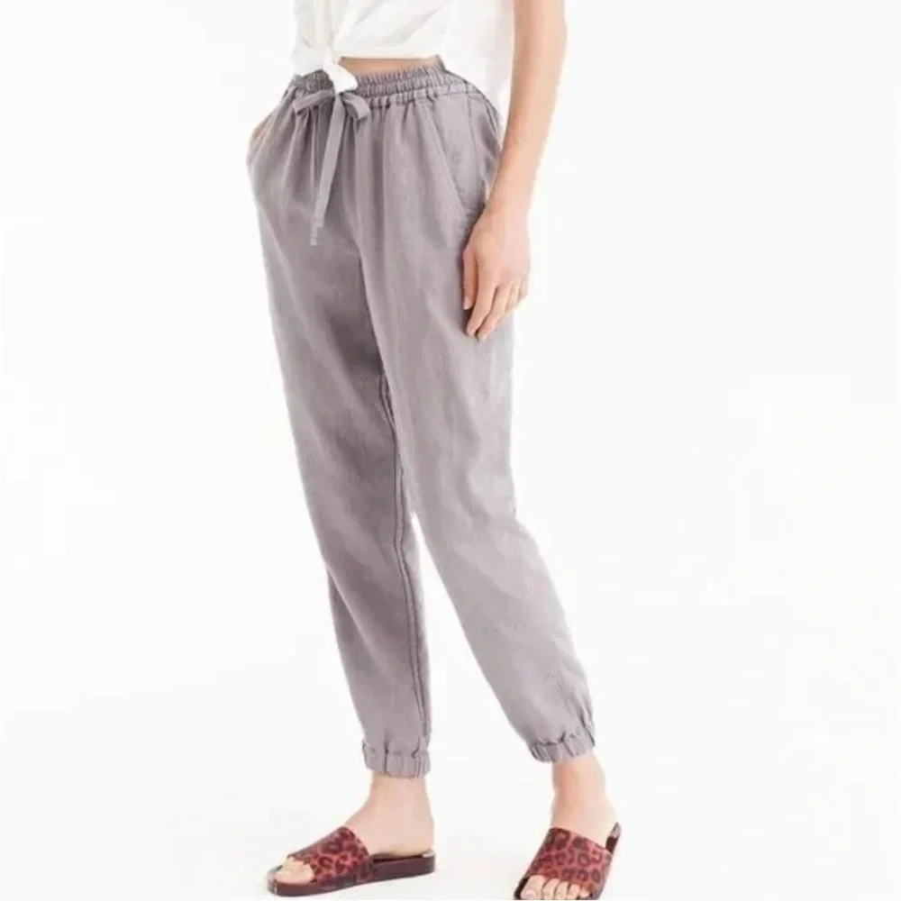 J Crew Point Sur Jogger Pants Linen Blend Size 2 - Picture 1 of 11